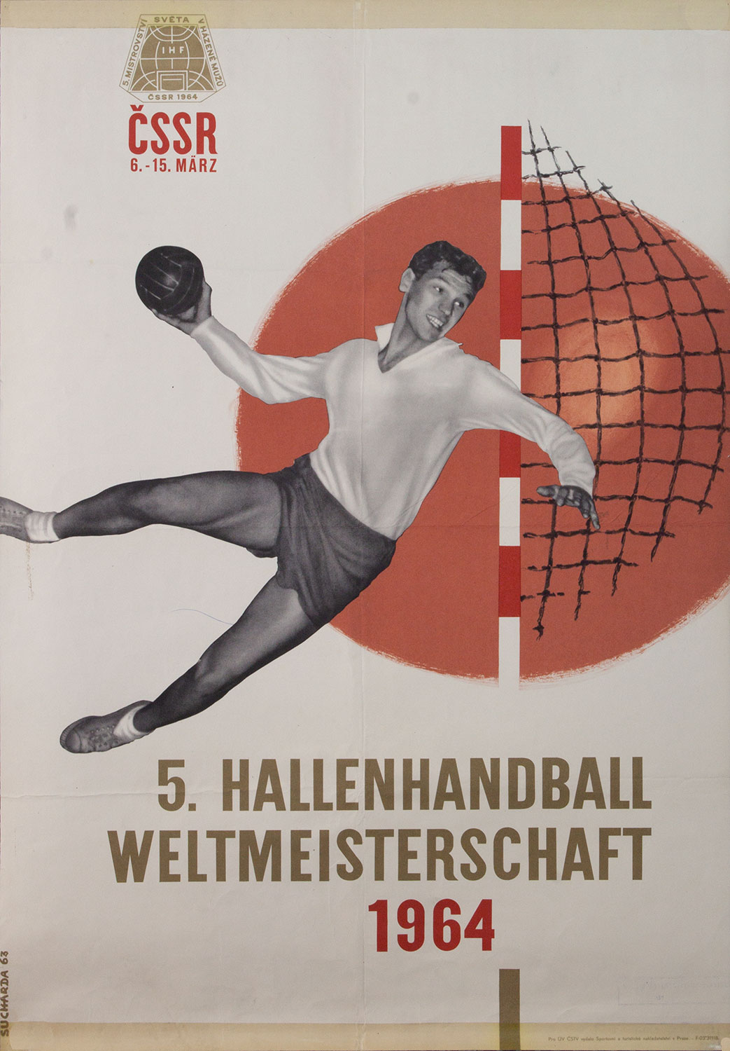 Plakat mit der Abbildung eines Hadballers im Wurf