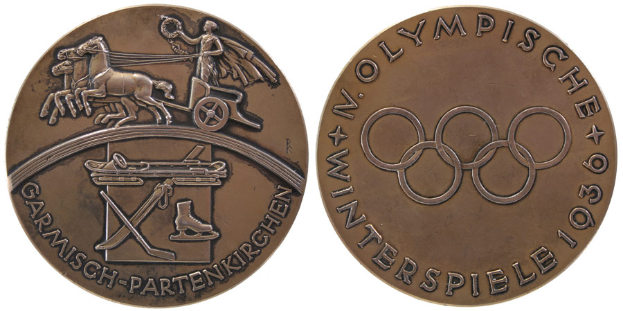 Goldene Medaille von den Olympische Spielen 1936 in Garmisch-Partenkirchen