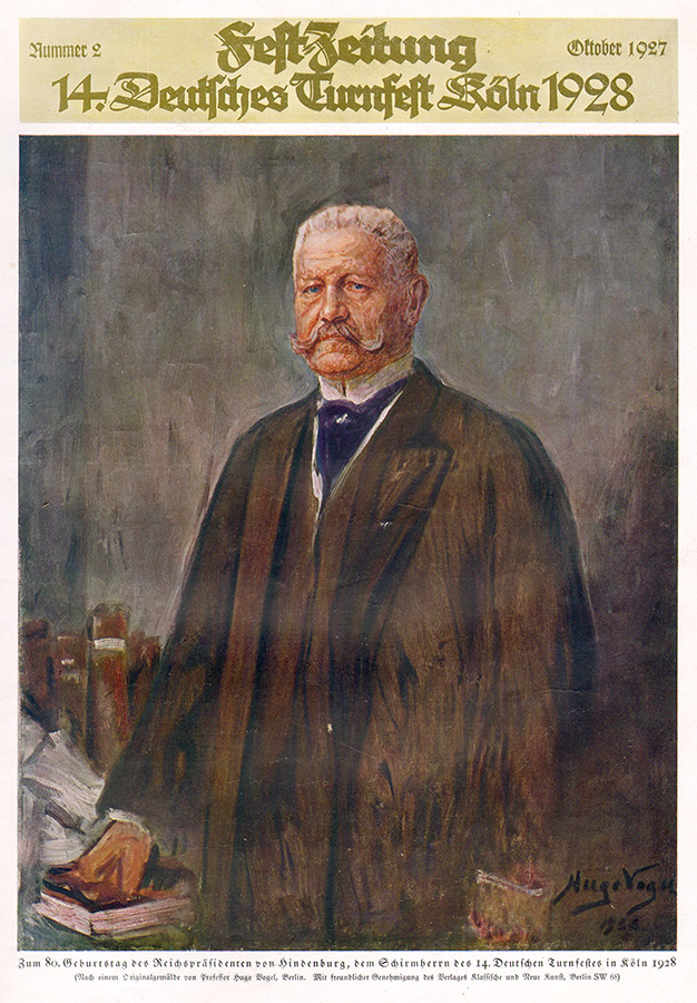 Festzeitung mit einem Portrait Paul von Hindenburgs