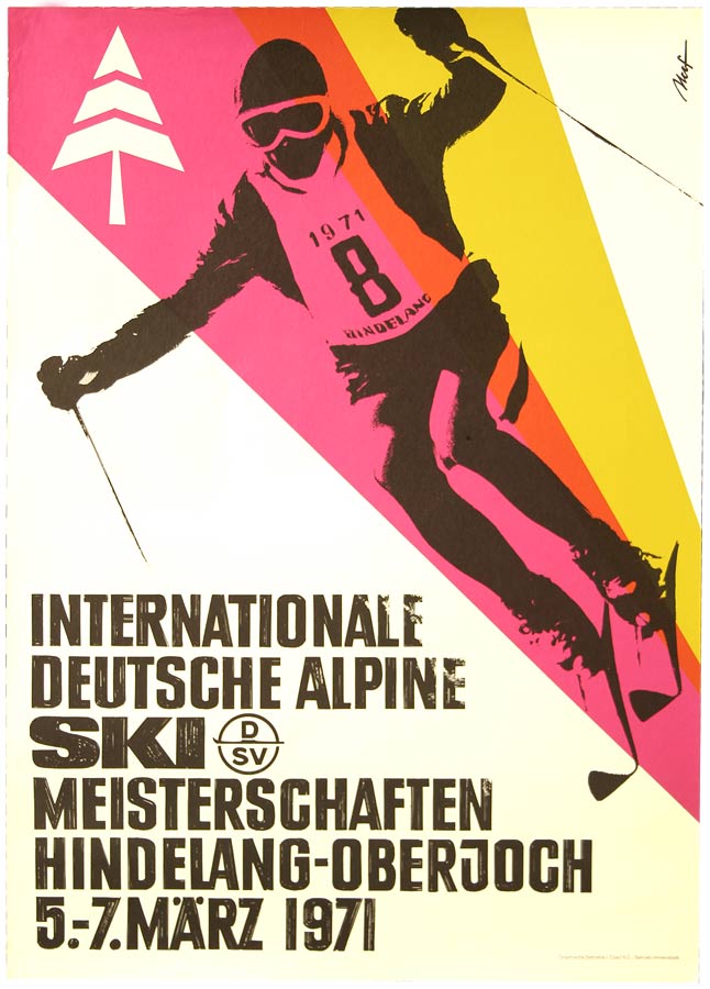 Plakat mit Abbildung eines Skifahrers