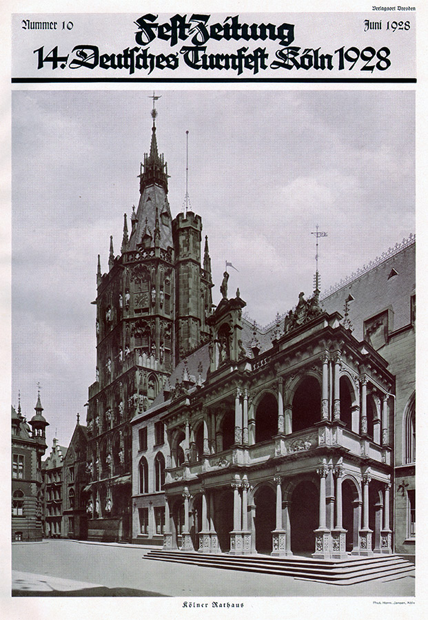 Festzeitung mit Abbildung des Kölner Rathauses
