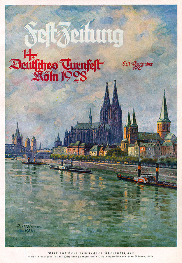 Festzeitung mit Abbildung eines Gemäldes der Stadt Köln