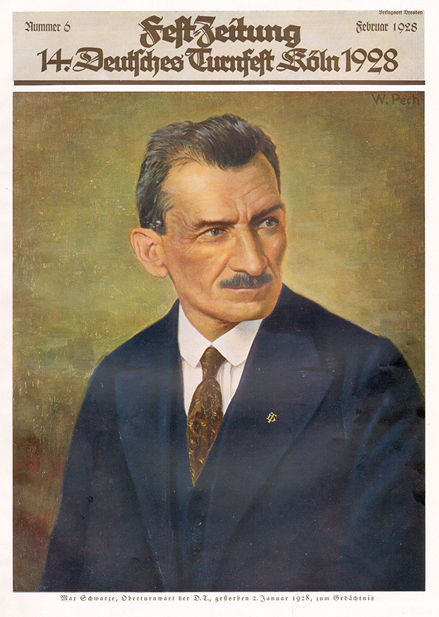 Fetszeitung mit Portrait von Max Schwarze
