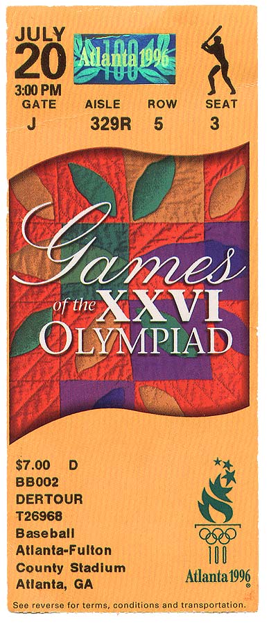 Eintrittskarte für die Begegnung USA gegen Nicaragua