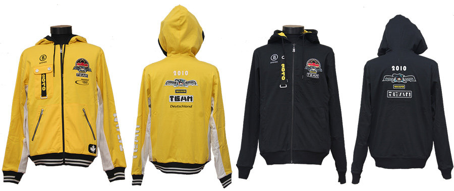Kapuzen Sweatjacken der deutschen Olympiamannschaft in Gelb und Schwarz