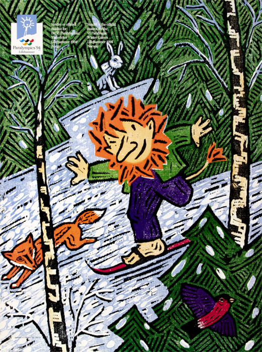 Plakat mit Abbildung des Maskottchens 